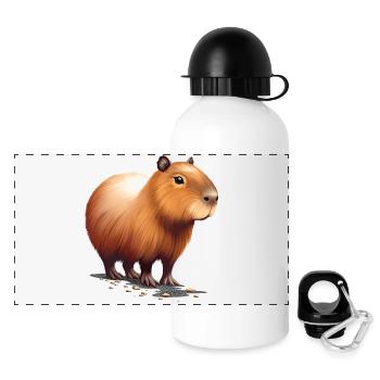 Capybara - Panorama Trinkflasche mit Deckel 500 ml - Weiß - Vorne