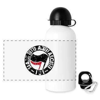 Siamo Tutti Antifascisti 161 Antifa - Panorama Trinkflasche mit Deckel 500 ml - Weiß - Vorne