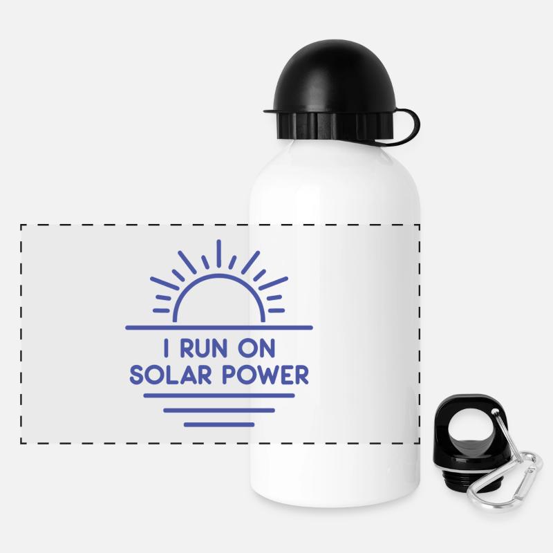 I run on Solar Power - Panoramic Thermal Bottle with Lid 500 ml - white