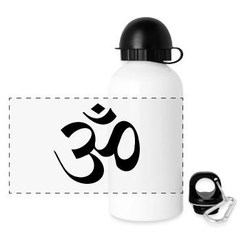 Buddhism OM Sign Buddha - Panoramic Thermal Bottle with Lid 500 ml - white - Front