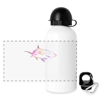 Shark color - Panorama Trinkflasche mit Deckel 500 ml - Weiß - Vorne