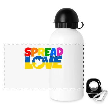 Spread Love Shirt Design - Panoramic Thermal Bottle with Lid 500 ml - white - Front