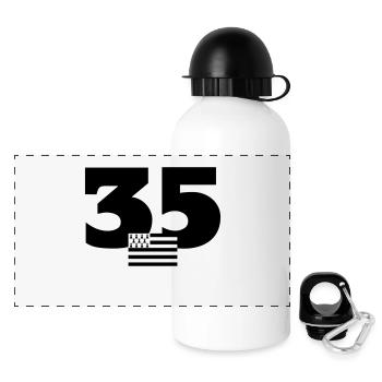 Bretagne / Breton / Bretonne / BZH / Breizh - Panoramic Thermal Bottle with Lid 500 ml - white - Front