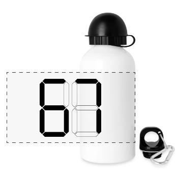 NUMMER 67 Sechs Sieben Meme Geschenk Digital - Panorama Trinkflasche mit Deckel 500 ml - Weiß - Vorne