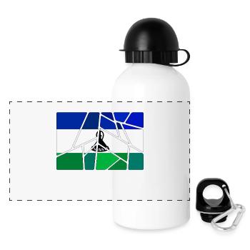Geschenk für Lesotho - Panorama Trinkflasche mit Deckel 500 ml - Weiß - Vorne