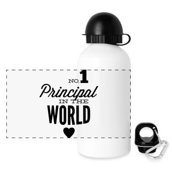 Bester Schulleiter der Welt - Panorama Trinkflasche mit Deckel 500 ml - Weiß - Vorne