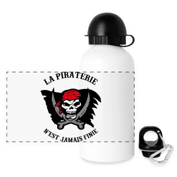 pirate - Gourde panoramique avec couvercle 500 ml - blanc - Devant