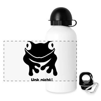 Frosch Unke Unk nicht! kröte amphib tier wild - Panorama Trinkflasche mit Deckel 500 ml - Weiß - Vorne