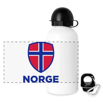 Drapeau national de Norvège - Gourde panoramique avec couvercle 500 ml - blanc - Devant
