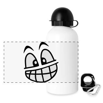 grin_face_2c - Panoramic Thermal Bottle with Lid 500 ml - white - Front