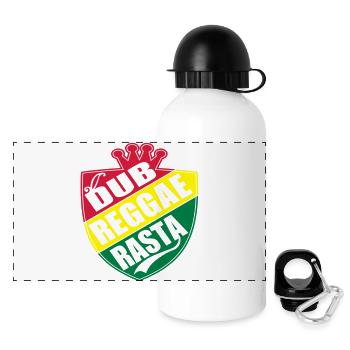 dub reggae rasta - Panorama Trinkflasche mit Deckel 500 ml - Weiß - Vorne