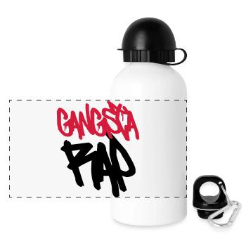 Gangsta RAP ! - Gourde panoramique avec couvercle 500 ml - blanc - Devant