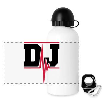 DJ Music Pulse - Panorama Trinkflasche mit Deckel 500 ml - Weiß - Vorne