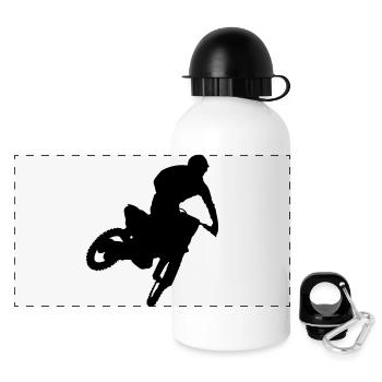Moto Cross - Panorama Trinkflasche mit Deckel 500 ml - Weiß - Vorne