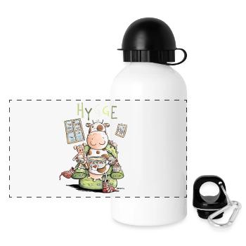 Même les vaches ont la vache Hygge I - Gourde panoramique avec couvercle 500 ml - blanc - Devant