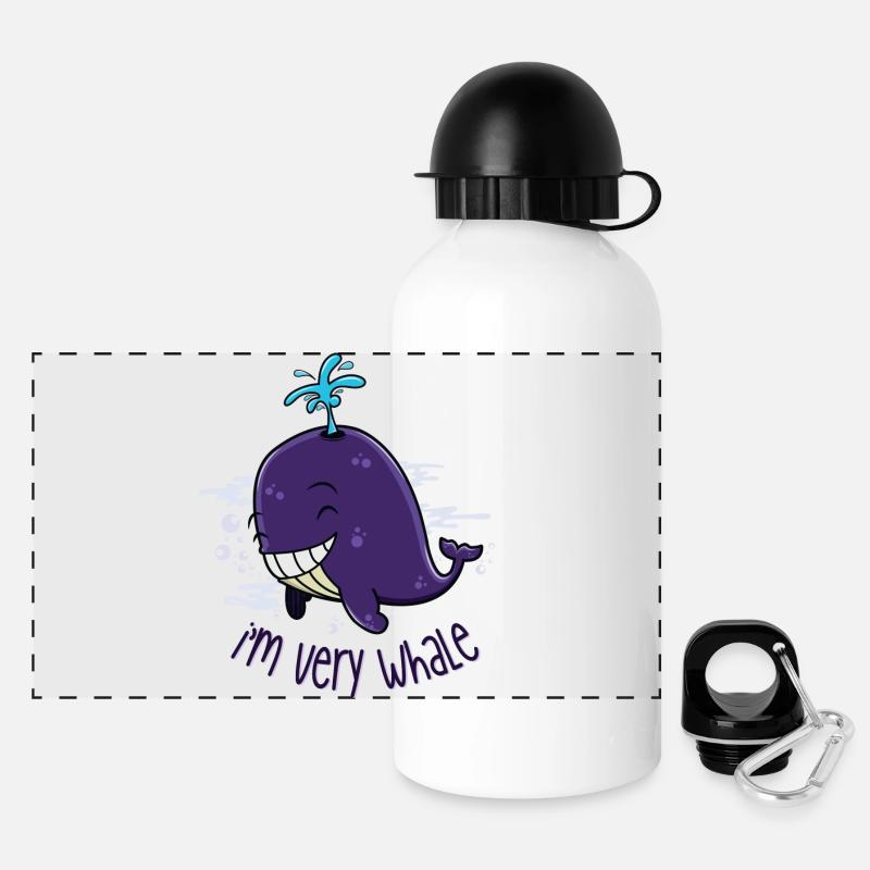 I'm very whale - Panoramic Thermal Bottle with Lid 500 ml - white