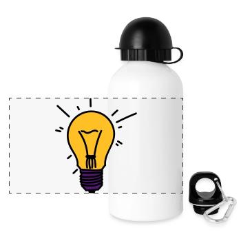 Glühbirne - Panorama Trinkflasche mit Deckel 500 ml - Weiß - Vorne