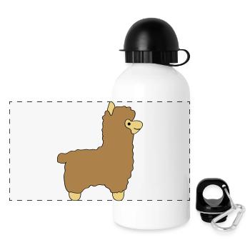lama alpaca comic - Panorama Trinkflasche mit Deckel 500 ml - Weiß - Vorne
