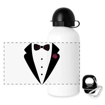 bow_tie_anzug_002 - Panoramic Thermal Bottle with Lid 500 ml - white - Front