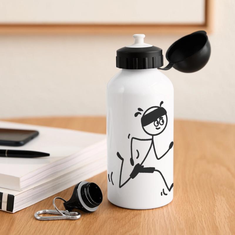 Läufer jung oder Mann mit Schweißband Panorama Trinkflasche mit Deckel 500 ml
