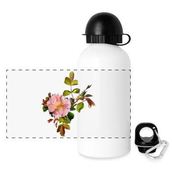 Delicate Pink Rose Blossom - Panoramic Thermal Bottle with Lid 500 ml - white - Front
