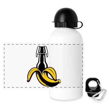 Bananen Bier | Bier wir lieben Dir - Panorama Trinkflasche mit Deckel 500 ml - Weiß - Vorne