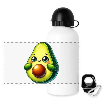 Avocat - Gourde panoramique avec couvercle 500 ml - blanc - Devant