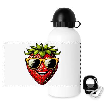 Fraise Fraises - Gourde panoramique avec couvercle 500 ml - blanc - Devant