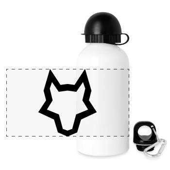 LOGO du loup - Gourde panoramique avec couvercle 500 ml - blanc - Devant