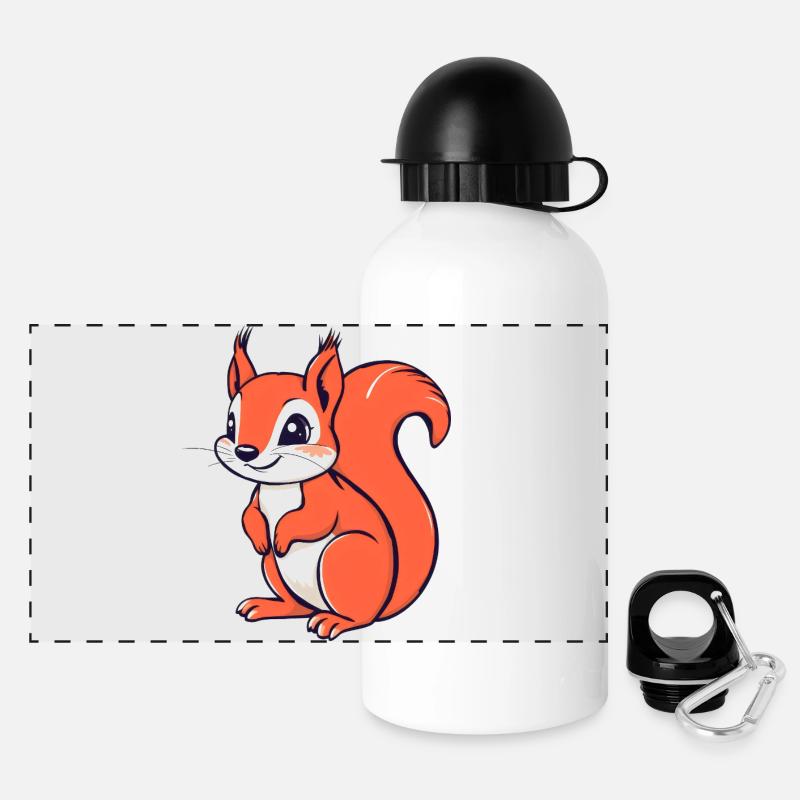 Cute little squirrel - Panoramic Thermal Bottle with Lid 500 ml - white