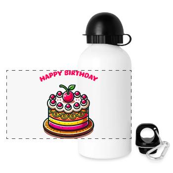 torte happy birthday - Panorama Trinkflasche mit Deckel 500 ml - Weiß - Vorne