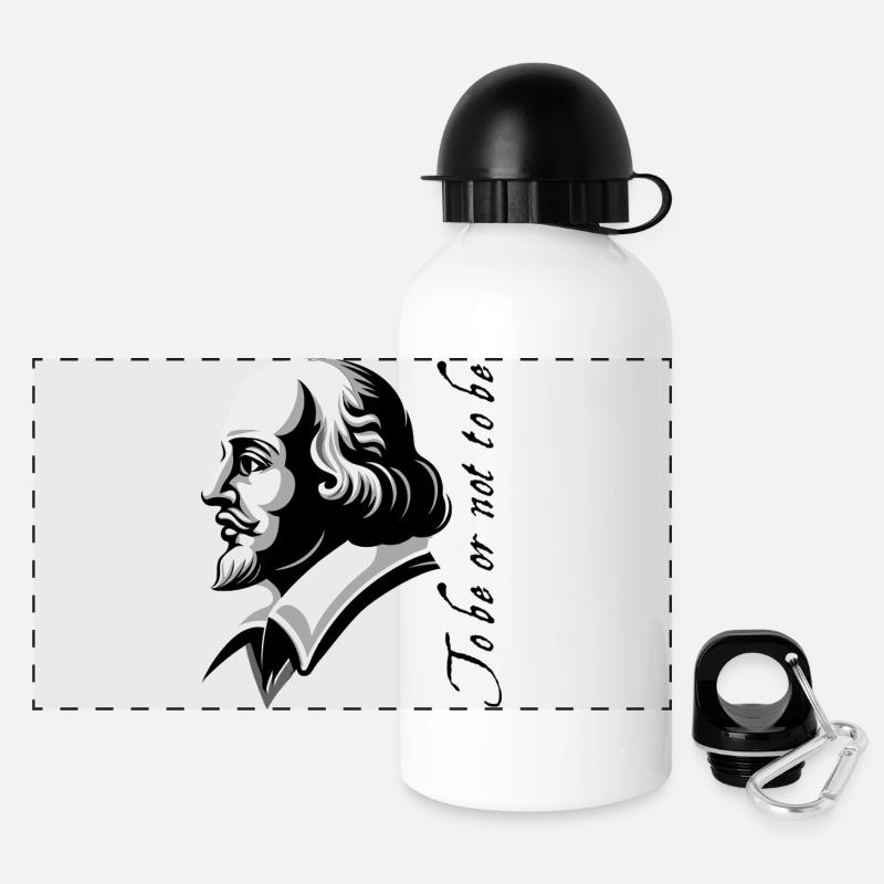 Shakespeare Literary Profile - Minimalist - Panoramic Thermal Bottle with Lid 500 ml - white