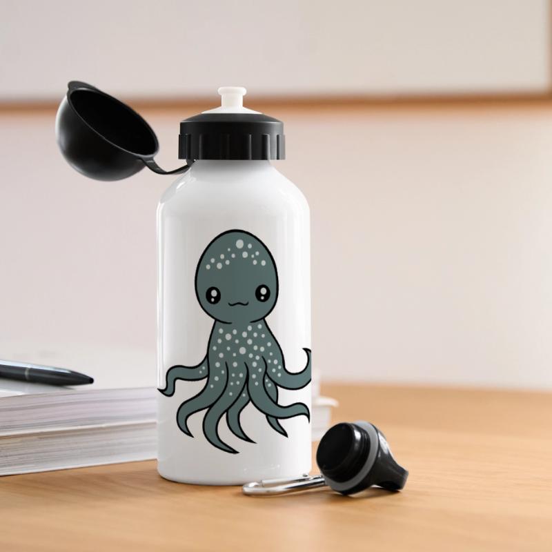 Pieuvre, Pieuvre, Pieuvre, Calmar, Céphalopode, Mignon, Mignon Gourde panoramique avec couvercle 500 ml