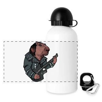 Capybara metalhead - Panoramic Thermal Bottle with Lid 500 ml - white - Front