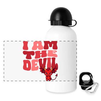 Devil Little Devil Devil Devil Woman Devil Guy - Panoramic Thermal Bottle with Lid 500 ml - white - Front