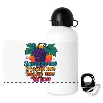 Weinreben-Zitat-T-Shirt-Design - Panorama Trinkflasche mit Deckel 500 ml - Weiß - Vorne
