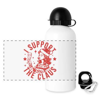 Ich unterstütze den Claus - Panorama Trinkflasche mit Deckel 500 ml - Weiß - Vorne