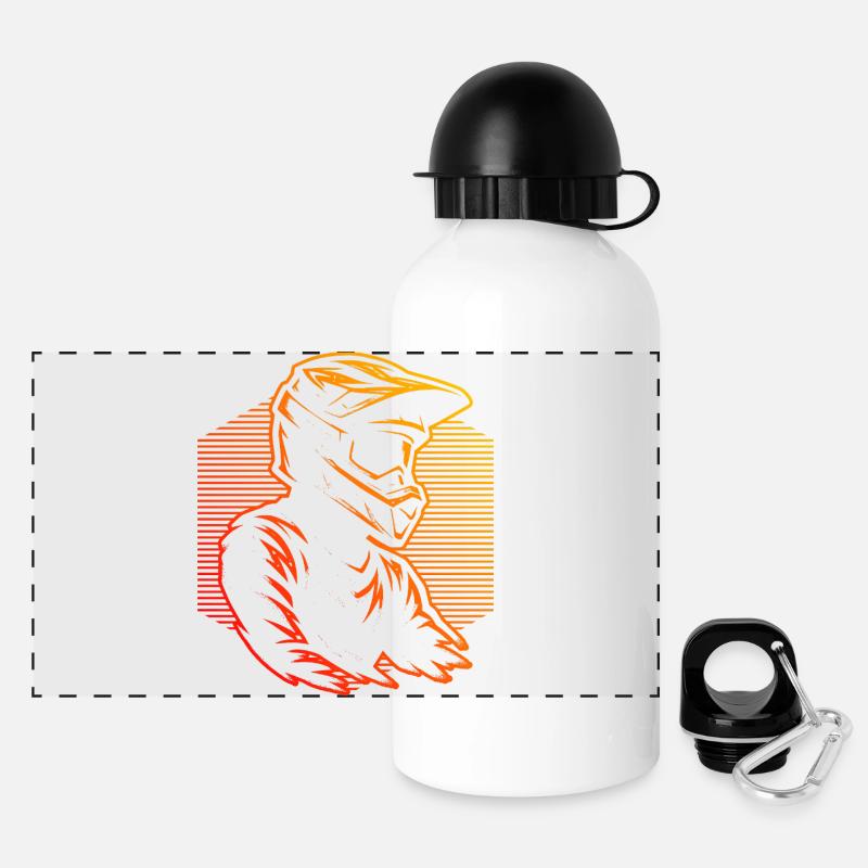 Motocross motif with recognition value - Panoramic Thermal Bottle with Lid 500 ml - white