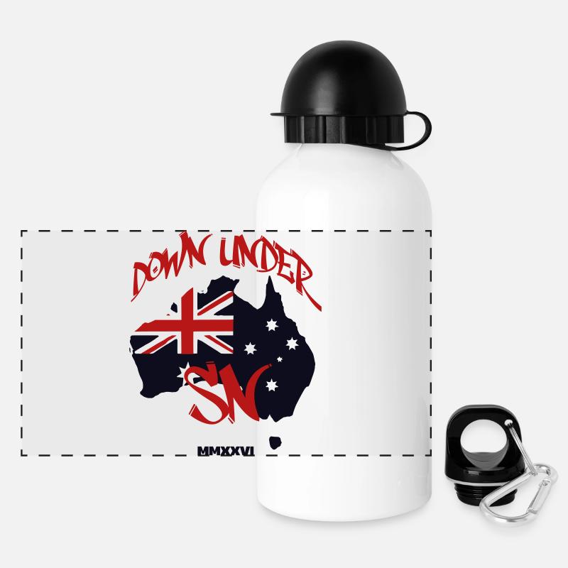 Logo Australia - Panorama Trinkflasche mit Deckel 500 ml - Weiß