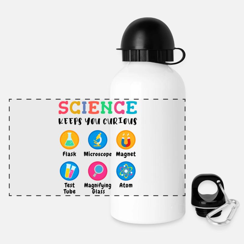 Science arouses curiosity - Panoramic Thermal Bottle with Lid 500 ml - white