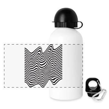 Midnight Wavelines - Panoramic Thermal Bottle with Lid 500 ml - white - Front