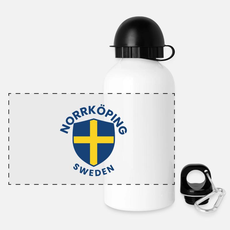 Motif du bouclier de Norrsköld - Gourde panoramique avec couvercle 500 ml - blanc