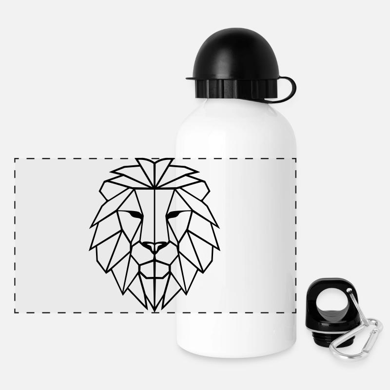 Polygone Lion - Gourde panoramique avec couvercle 500 ml - blanc