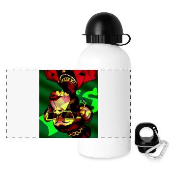 Geometrischer Neon-Tierkopf mit Sonnenbrille - Panorama Trinkflasche mit Deckel 500 ml - Weiß - Vorne