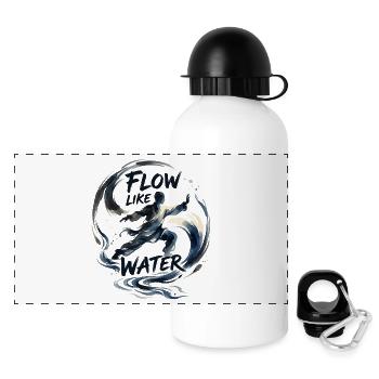 Tai Chi Flow - Panorama Trinkflasche mit Deckel 500 ml - Weiß - Vorne