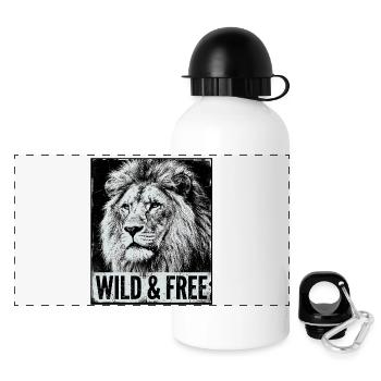 Wild And Free Lion - Panoramic Thermal Bottle with Lid 500 ml - white - Front