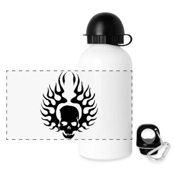 Burning Skull - Panoramic Thermal Bottle with Lid 500 ml - white - Front