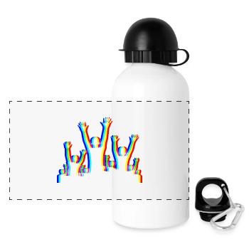 Glitch Party – Festival Style - Panorama Trinkflasche mit Deckel 500 ml - Weiß - Vorne