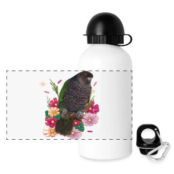 Der kaiserliche Papagei - Panorama Trinkflasche mit Deckel 500 ml - Weiß - Vorne