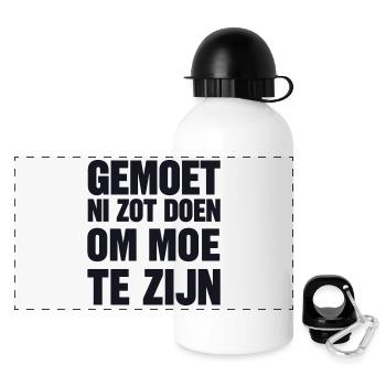 MAN MUSS NICHT VERRÜCKT SEIN, UM MÜDE ZU SEIN. - Panorama Trinkflasche mit Deckel 500 ml - Weiß - Vorne